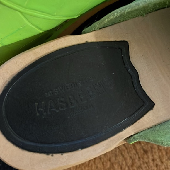 Neon green Swedish Hasbeens clogs - Picture 4 of 5